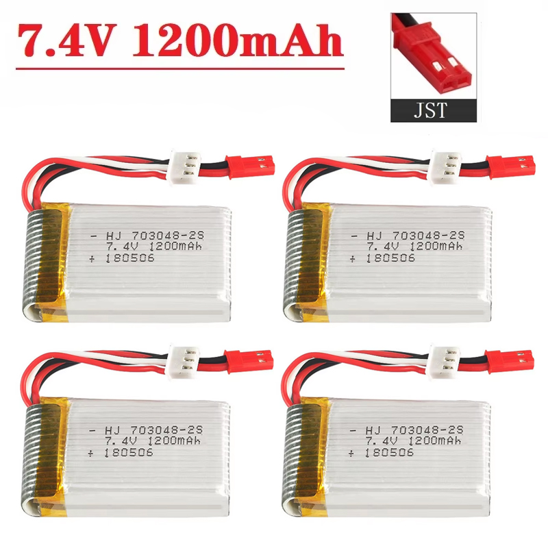 Drone Mjx Rc - Lipo Battery 2S 7.4V 1200mAh 703048