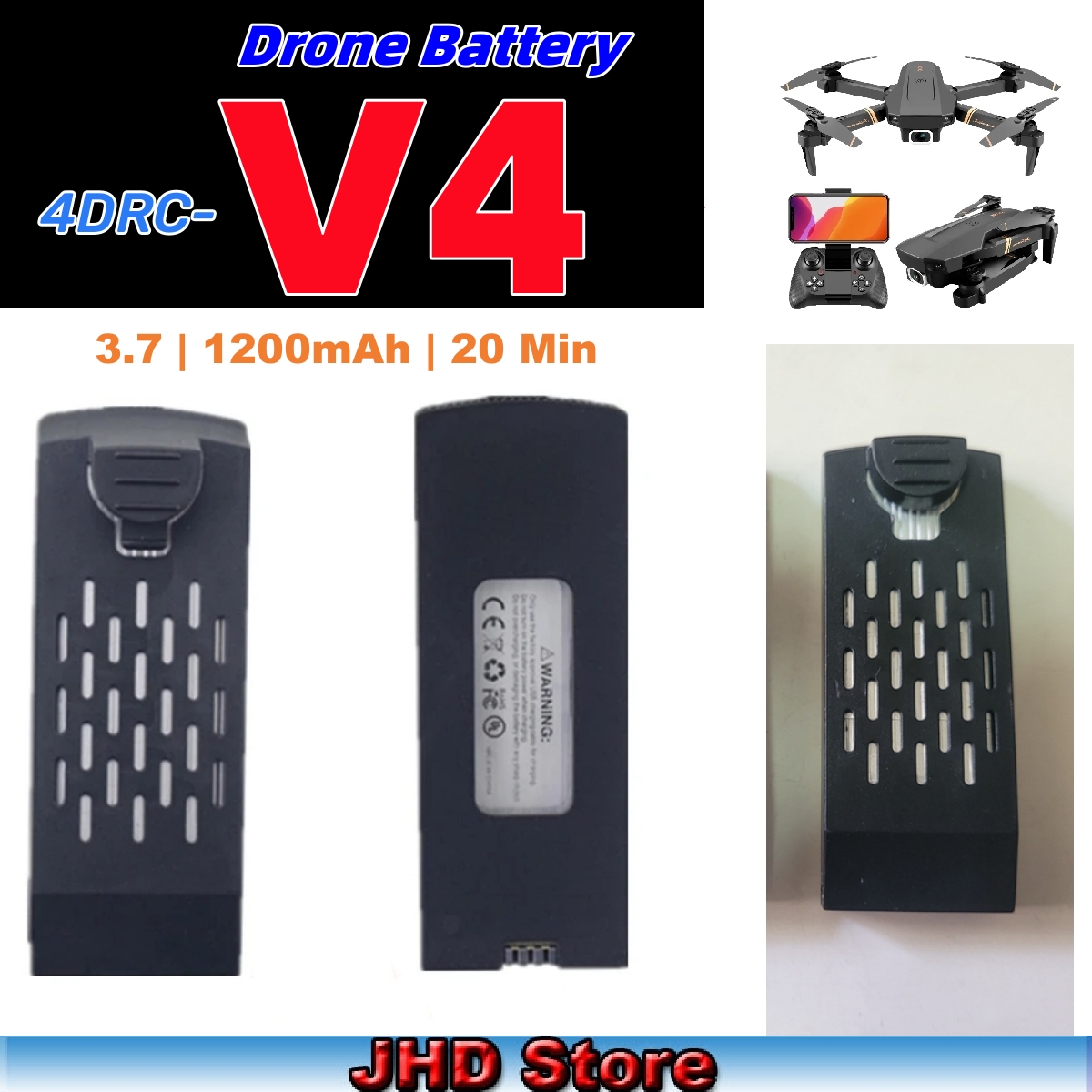 JHD Bateria 4DRC V4 Battery 3. - Lyzrc Drone review and price
